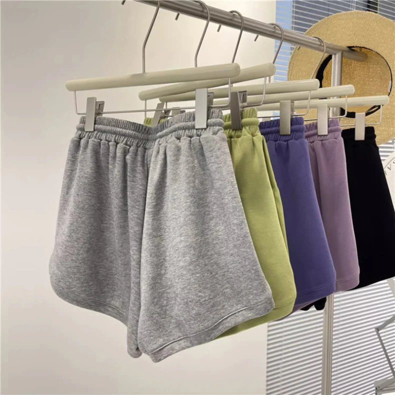 High Waist Wide Leg Short Pants Women's Summer Versatile Loose Korean Style Candy Color Sport Casual Hot Pants Trendy INS