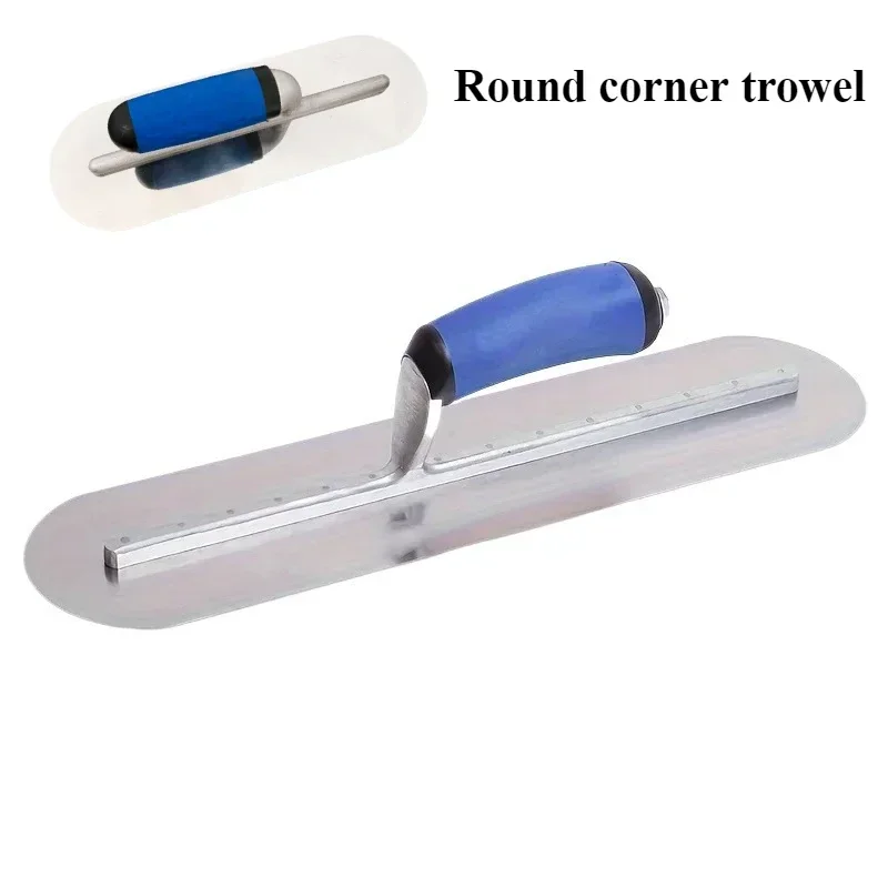 Runde Kelle aus Edelstahl (Kunststoffgriff) – Mehrzweck-Konstruktionshandwerkzeug für die Endbearbeitung von Gips, Kitt und Beton