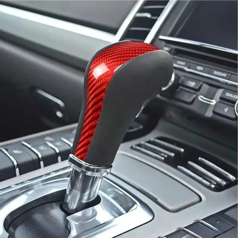 

For Porsche Cayenne Real Dry Carbon Fiber 2004-2023 Interior Decoration Gear Shift Handle Sleeve Cover Modification Accessories