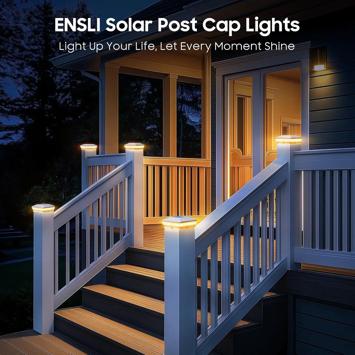 "أضواء غطاء عمود الطاقة الشمسية 6/12 عبوة، 40-LED 30-Lumen 4x4 أضواء السياج، 3 أوضاع لأعمدة الخشب/الفينيل"