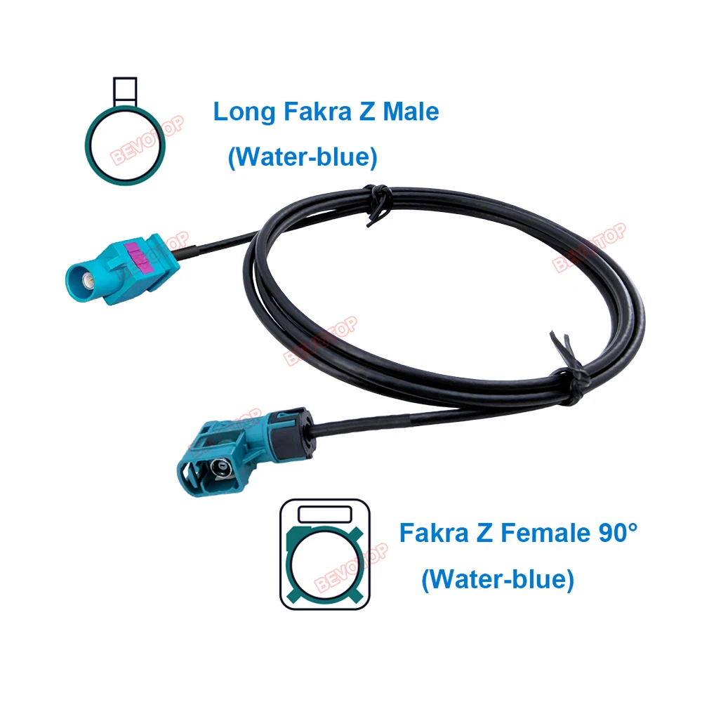 1PCS Rearview Mirror Video Cable Car Camera Harness Universal Fakra Z Extension Pigtail Jumper 10CM~1.5M