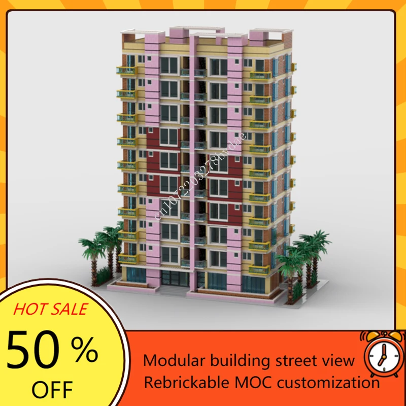 12471PCS Neapolitan Luxury Condo Modular MOC Creative street view Model Building Blocks Architecture DIY Assembly Model Toy Gift