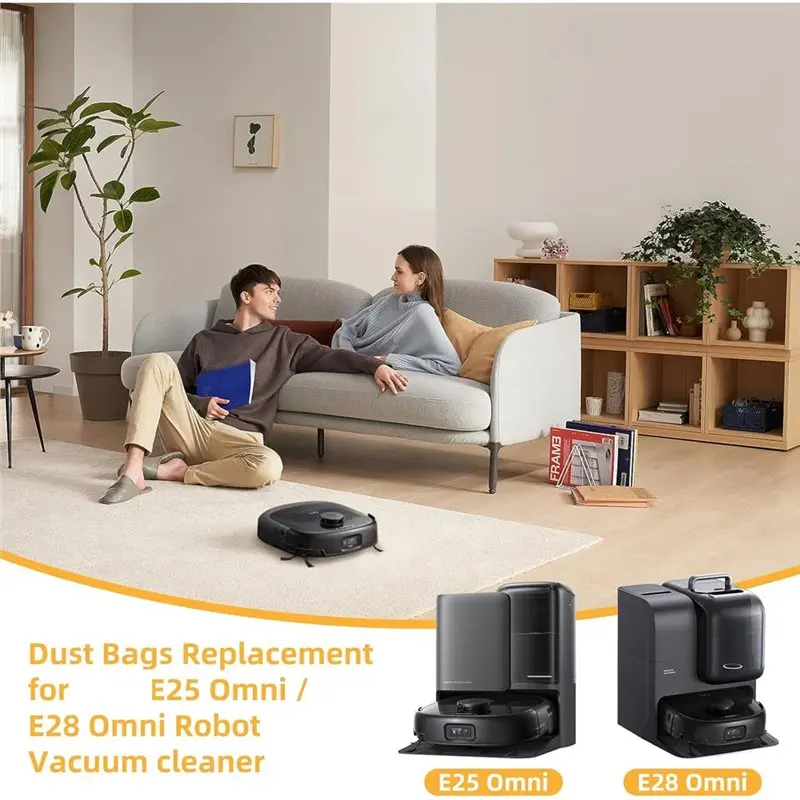B90B 14 Pack Dust Bags Replacement for Eufy E25 Omni E28 Omni Robot Vacuum 3L Large Capacity Auto Seal