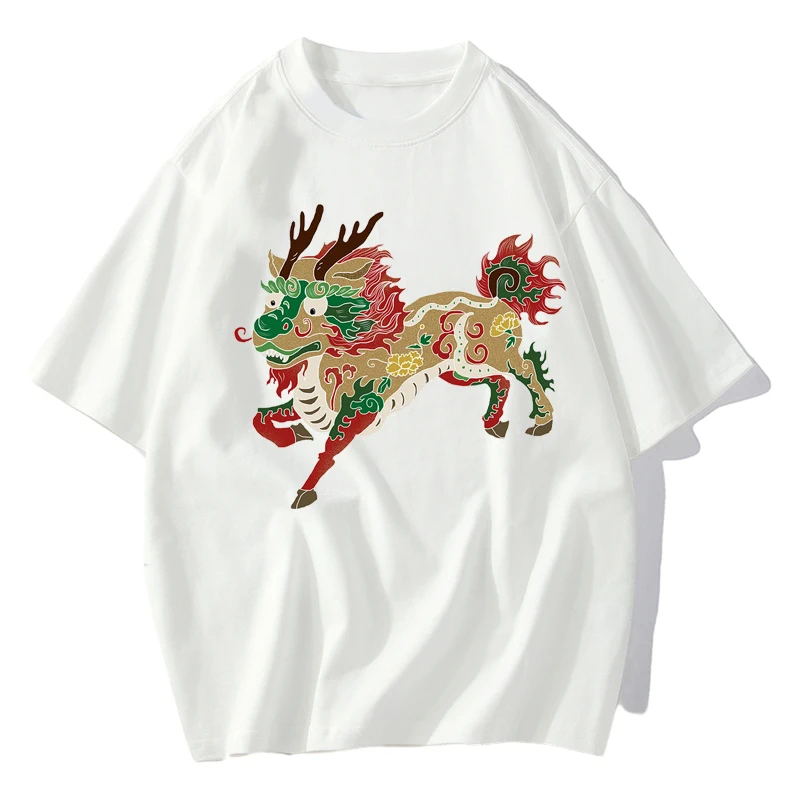 Chinese style hot stamping dragon and phoenix qilin DTF Thermo Sticker Decals Heat Transfer Clothes Clothing DIY pattern hoodie