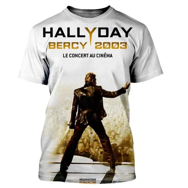 2024 New Fashion Johnny Hallyday T-shirt Men Women 3D Printed T-shirts Summer Casual Style Tshirt Streetwear Oversized Tee Tops