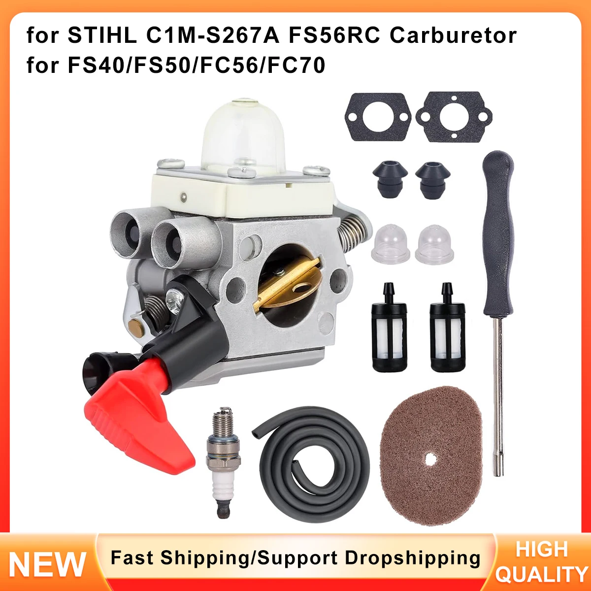 

Replacement Carburetor Kit C1M-S267A for STIHL FS40 FS50 FS56RC FC56 FC70 Grass Trimmer Brushcutter