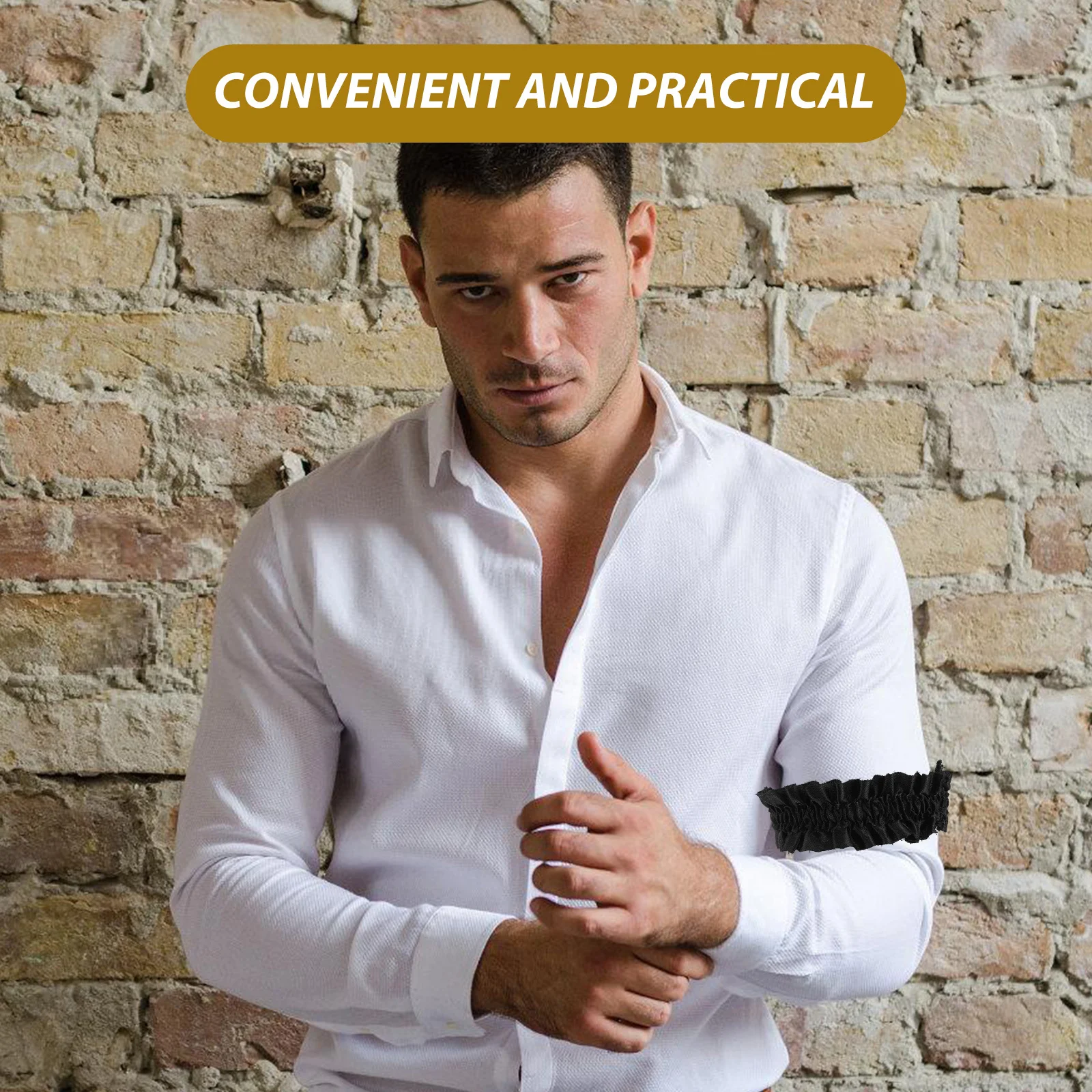 3 أزواج الرجال الساتان مطاطا كم الأربطة الدانتيل تقليم آمن العصابات الذراع العلوي المضادة للانزلاق قميص كم أصحاب استبدال اليومي الرسمي