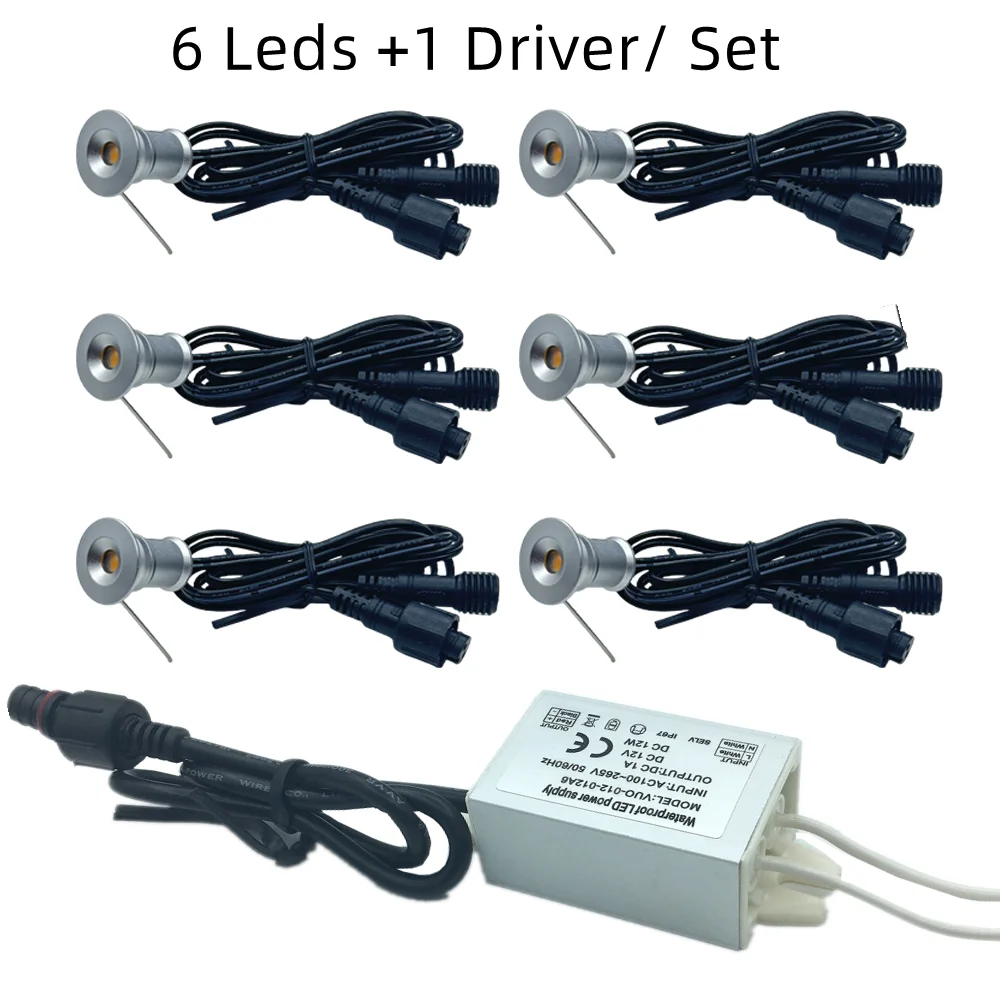 Mini LED Deklicht IP67 Waterdicht 15mm Tuintrap Ondergrondse Gloeilamp 12V Buitentrap Landschap Verlichting AC220V 110V