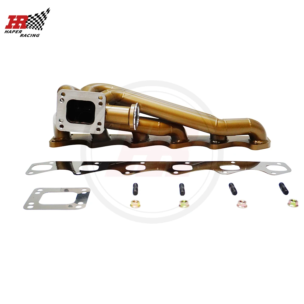 HAPER RACING Ceramic Coating SS304 T3/T4 42mm Top Mount Turbo Manifold For M30 M30B34 B35 M34 M35 E30 E32 E34 E28 E24 E23 E9