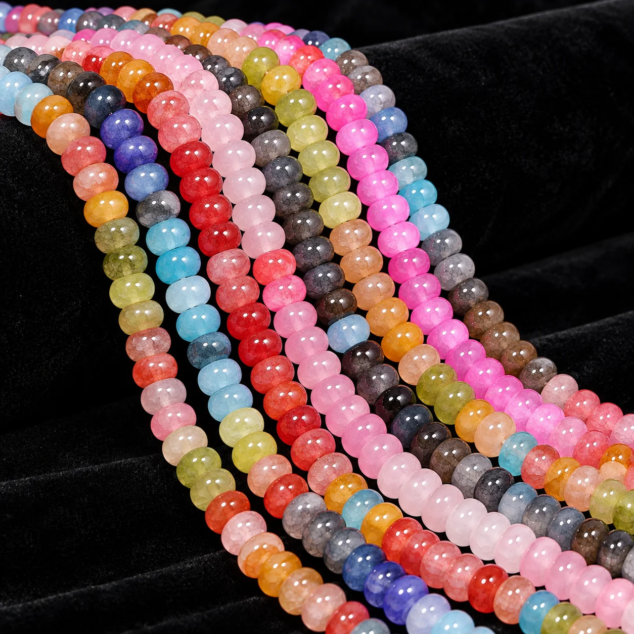 5x8mm Cracked Jade Abacus Beads 150pcs Loose Rondelle Spacer Stone Beads For Jewelry Making Diy Beading Accessories 30inch