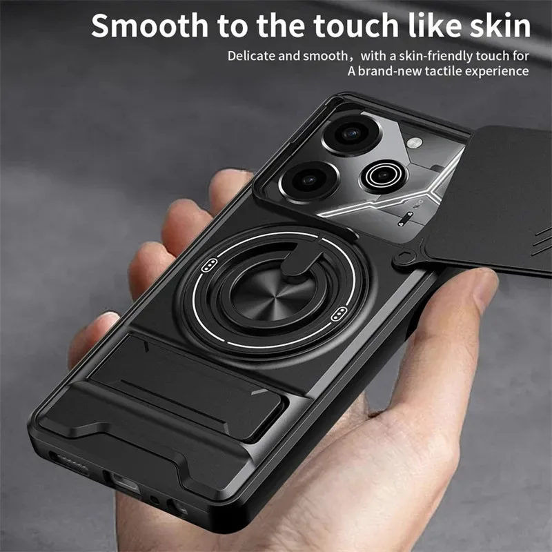 Skinlee Phone Case For Tecno Pova 6 Free Fire Silicone tape bracket for window push-up soft shell For Tecno Pova 6 Pro Shell