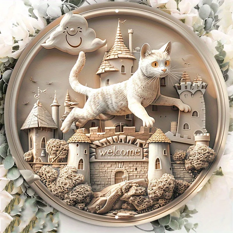 

Aluminum Welcome Home Sign, Durable and UV Protected, Perfect for Door or Wall Decor, Easy to Hang Decorative Poster, 8x8 Inch