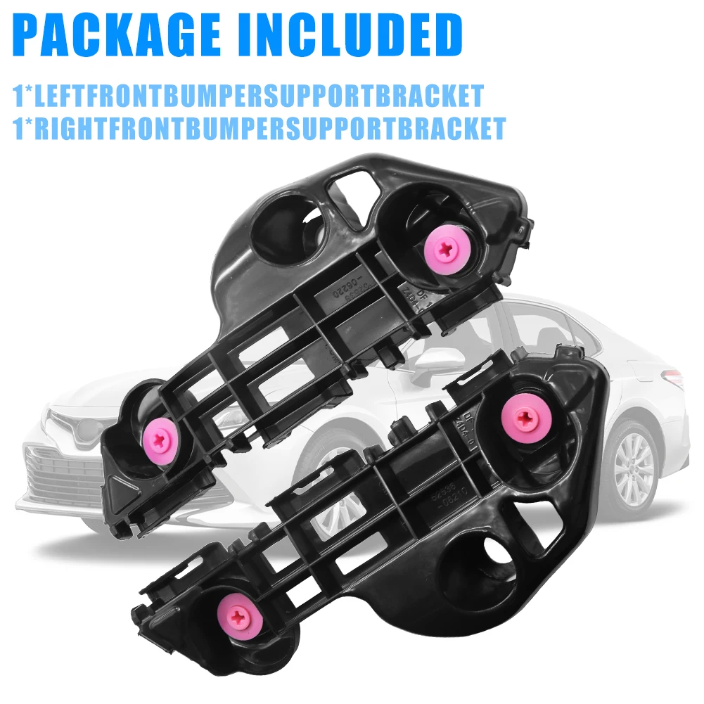 2Pcs Front Bumper Retainer Brackets Set for Toyota Camry 2018 2019 2020 2021, Upper Grille Mounting Support Clips