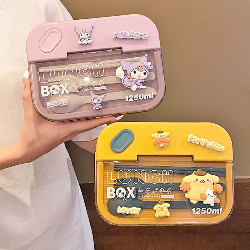 Sanrio Kuromi Lunch Box di grande capacità Cartoon Pochacco Lunch Box Portable Student Office Split Lunch Box portatile sigillato