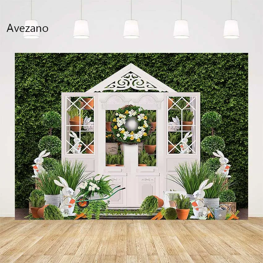 

Avezano Spring Easter Shop Backgrounds for Photography Flowers Garden Bunny Child Birthday Party Backdrop Photo Studio Decor