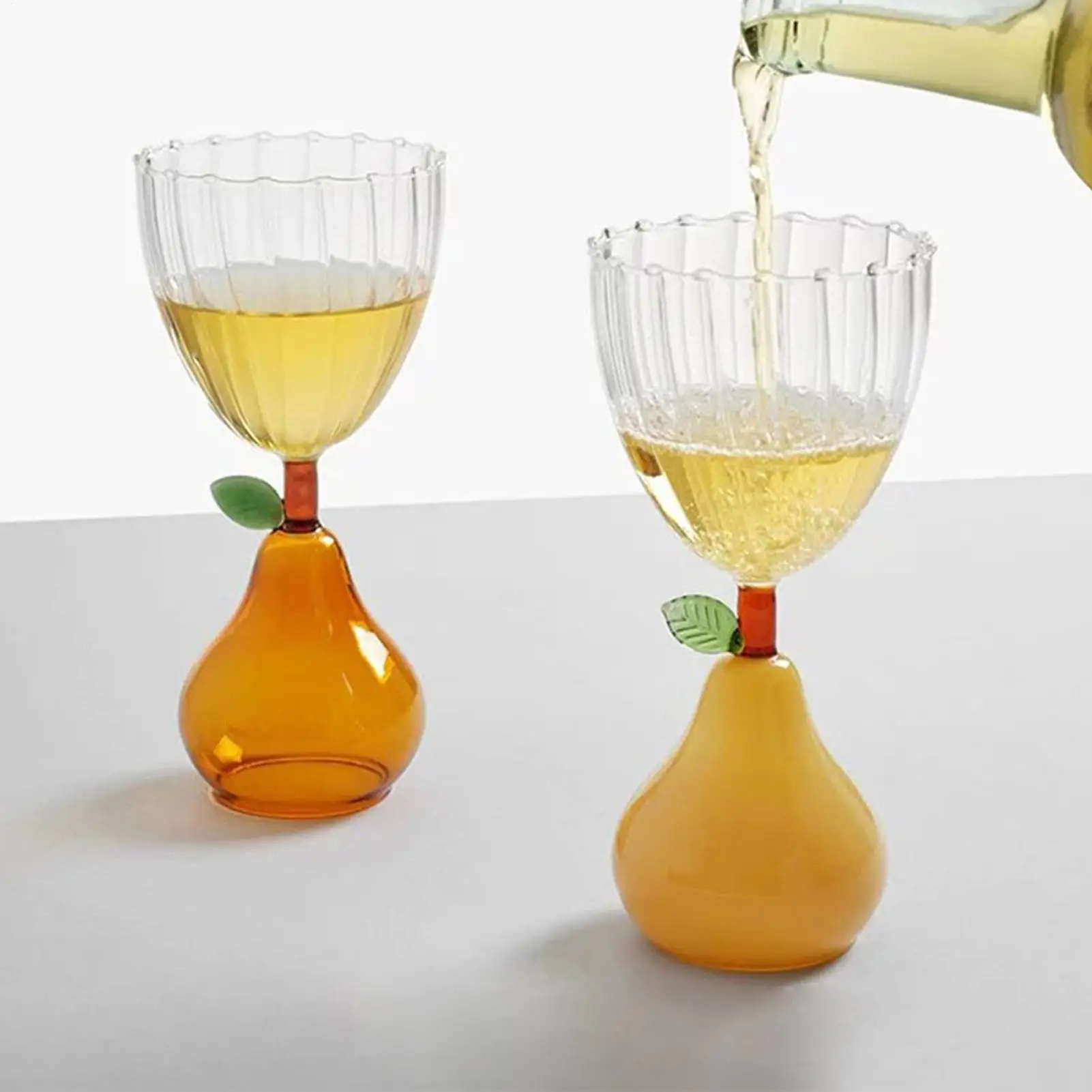 

Creative Champagne Red Wine Glass Champagne Stem Cup Aesthetic Fruit Base Tall Stem Glasses Glass Fruit Cup Beverage Cup