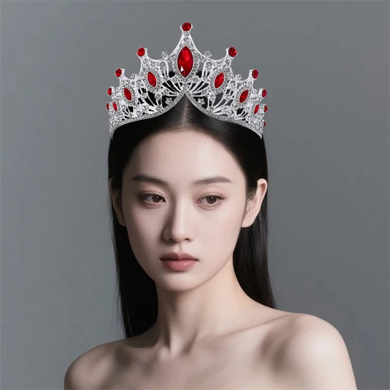 الباروك خمر فضي اللون الزفاف تاج الزفاف الكرة تيارا اكسسوارات عيد ميلاد مسابقة الملكة الأميرة غطاء الرأس