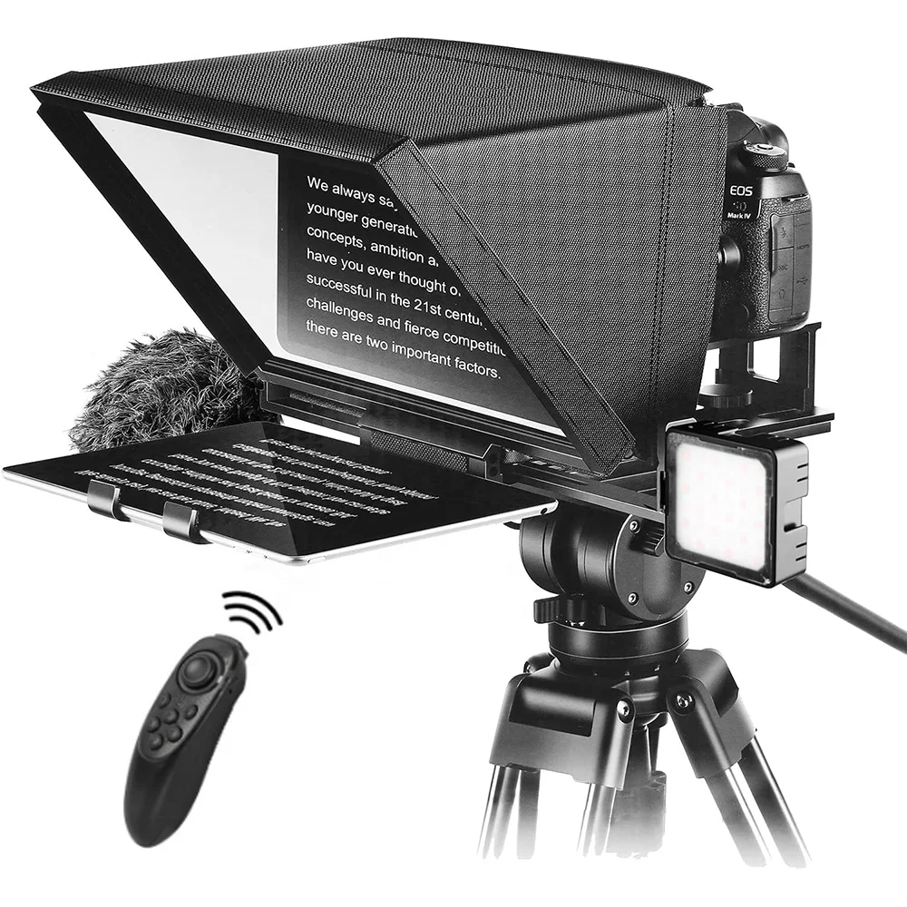 Teleprompter 12 Inch With Teleprompter Software Remote Controller Studio On-camera Teleprompter For Live Streaming