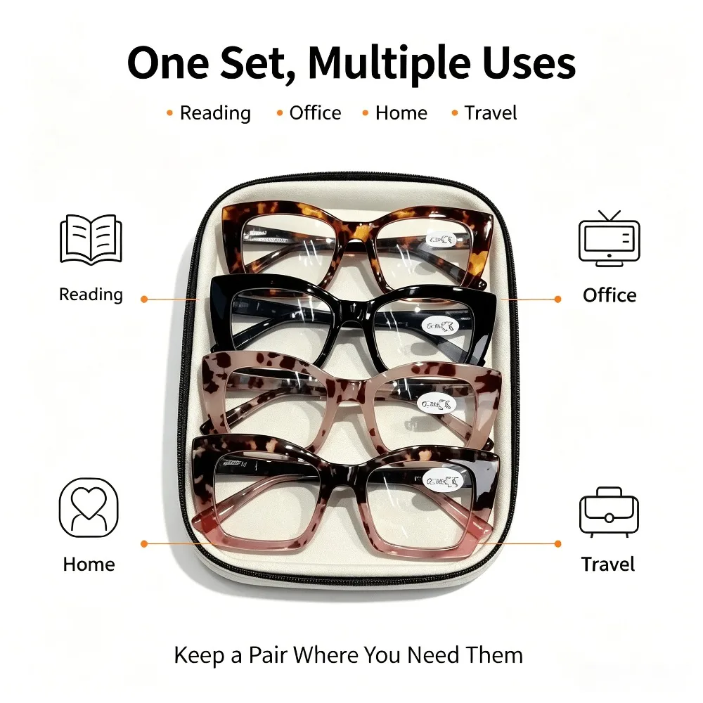 2026 New Product Launch: 4 Pairs of High-Performance Eye-to-Eye, Unisex Eye-to-Eye Large Frame, with Fixed Spring, Pool Required, Recommended Christmas and Halloween Gifts, Random Colors