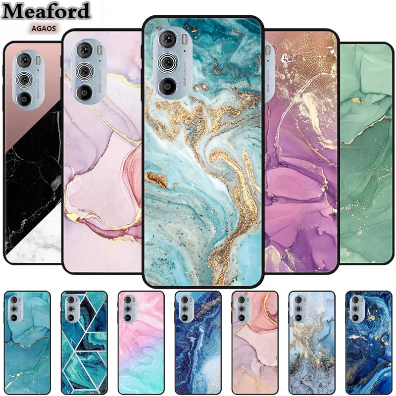 Marble Soft Case for Motorola Edge Plus 2022 Silicone TPU Back Cover for Moto Edge Plus 2022 Edge+ Funda Protective Coque