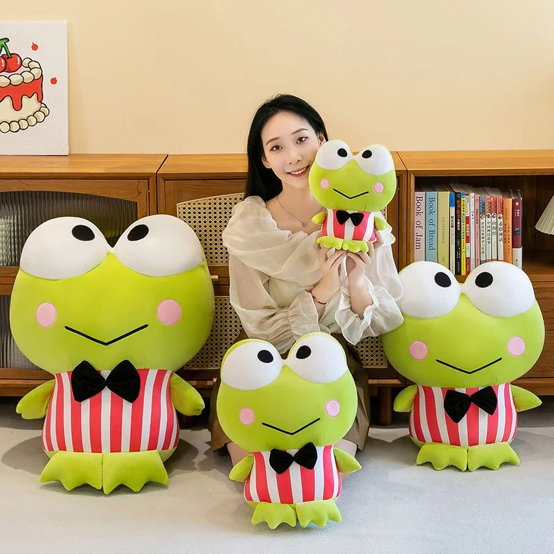 New Sanrio Kero Kero Keroppi 25-65cm Plush Toy Lovely Gentleman Big Eyed Frog Plushies Cuddly Pillow Kero Keroppi Stuffed Doll