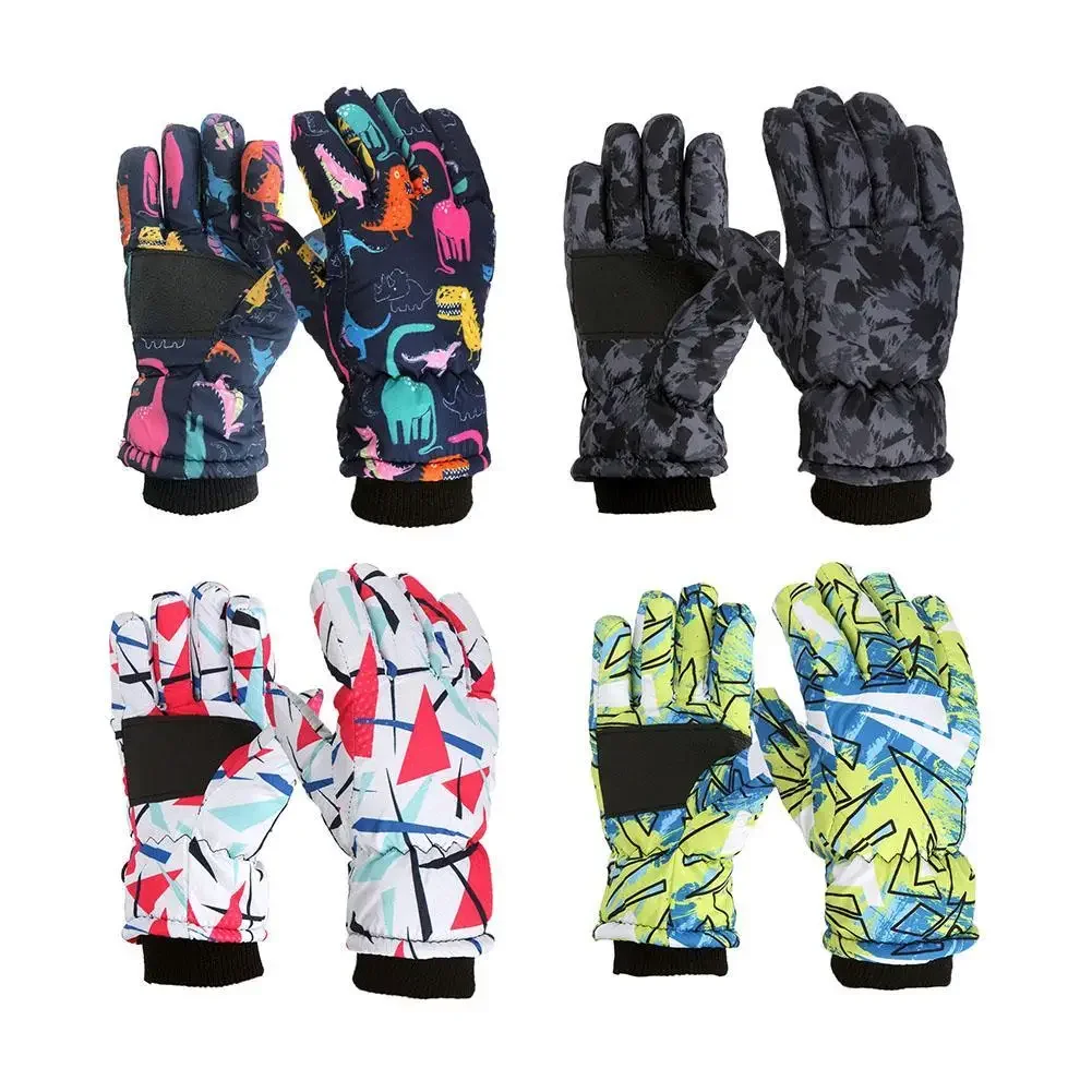 Thermal Children Ski Gloves Winter Outdoor Waterproof Windproof Fleece Warm Child Snowboard Winter Snow Gloves for Skiing Riding