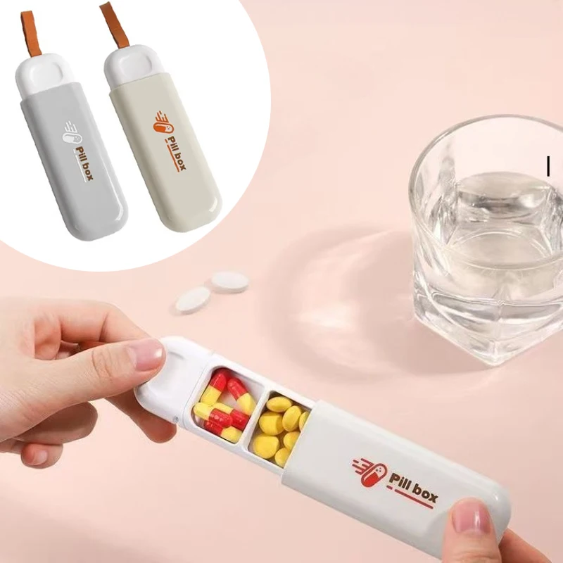 Portable Colorful 3 Spaces Medicine Case Health Care Container Case Pill Box Splitters Travel Pill Box Tiny Box Easy to Carry