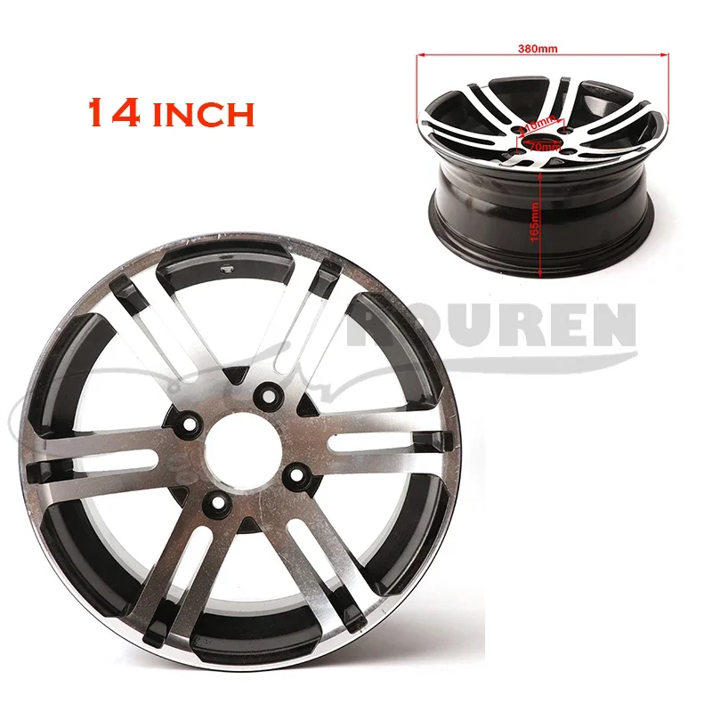 

ATV parts 14 inch Front/rear rims aluminum alloy wheels suitable for kart four-wheel UTV all-terrain vehicle 14-inch tires