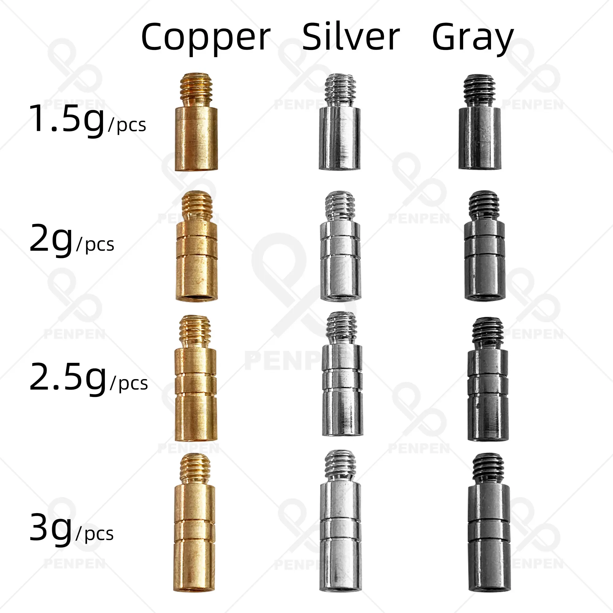

WEDARTER 3 Pcs Brass Dart Weight Add Accentuator Tool 2BA Thread Counterweight Hardware Fittings Weight Dart Replacement Parts