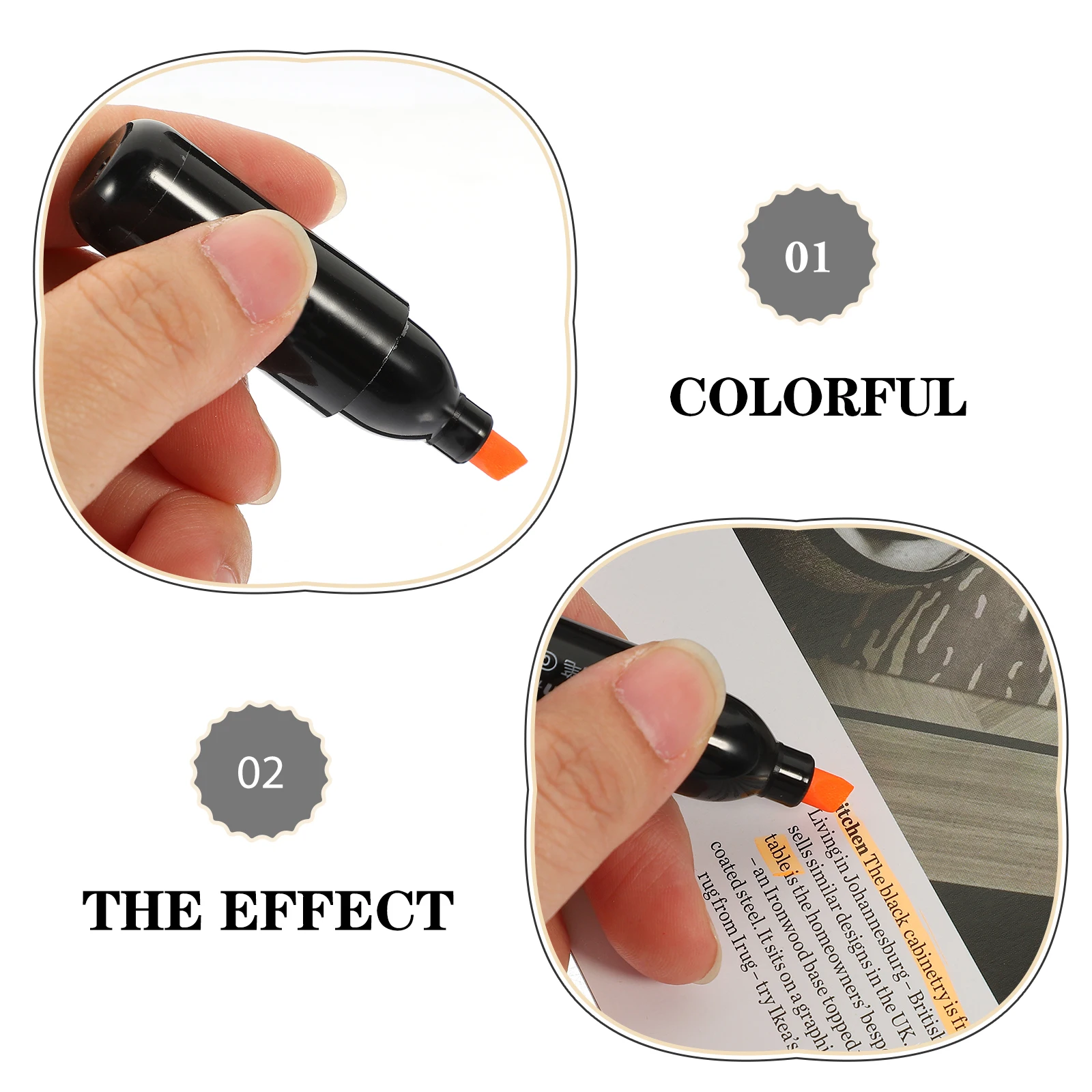 

6 Pcs Mini Kawaii Markers Aesthetic Cool Graffiti Supplies Student Book Highlighter Pens Tools Bright Patterns