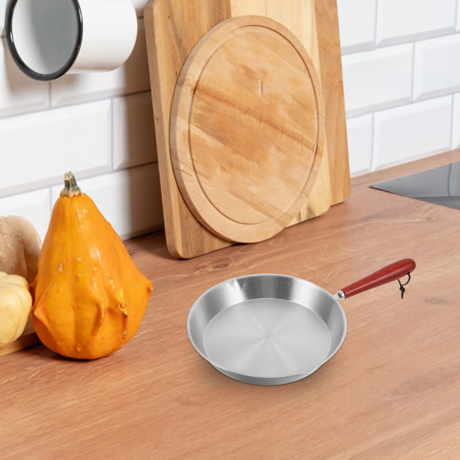 

Stainless Steel Frying Pan Nonstick Flat Bottom Skillet for Induction Cooking Eggs Pancakes Steak Grilling Breakfast Omelette