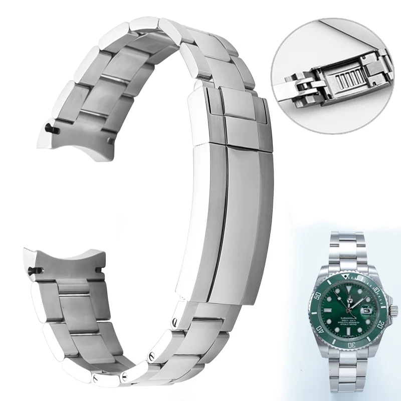 20mm 21mm Strap For Rolex SUBMARINER DAYTONA Yacht-Master GMT Glidelock Clasp Stainless Steel Bracelet For Traditional Watchband