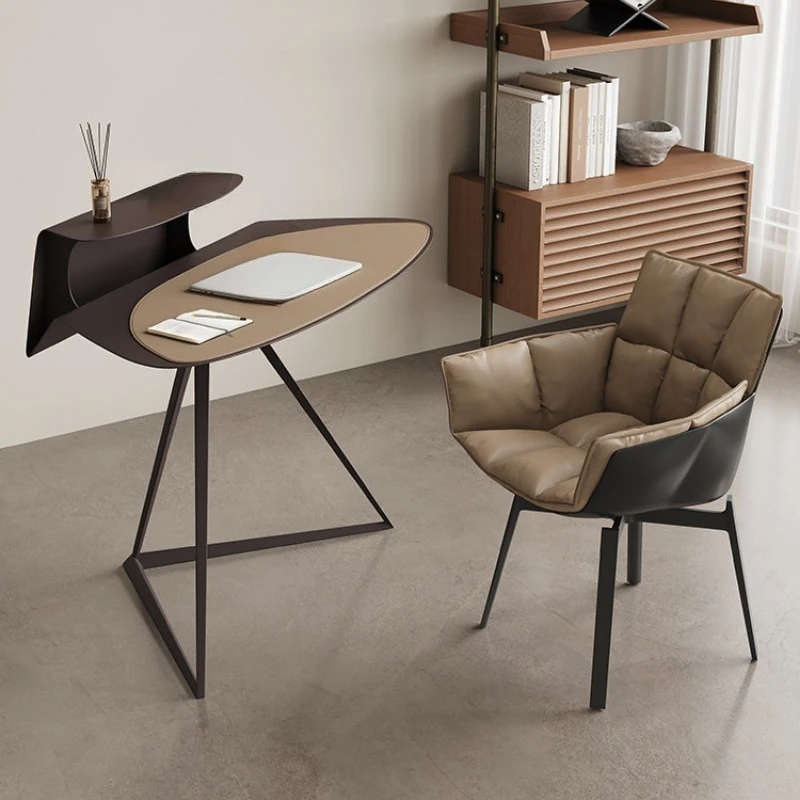 Computer desk saddle leather desk minimalist single computer desk