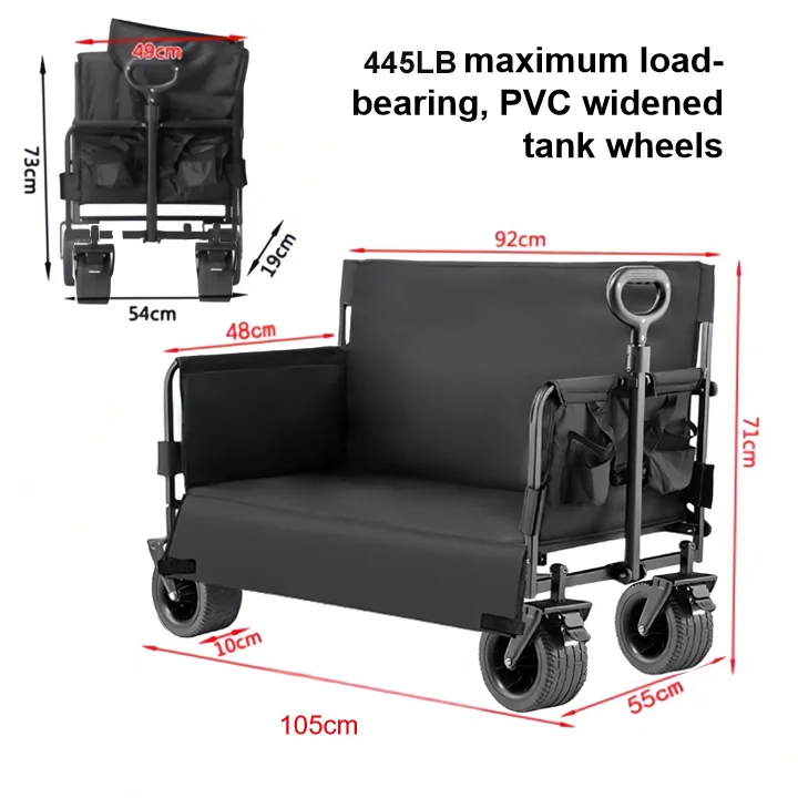 Carro de gran capacidad para acampar, vehículo de viaje, sofá, Camper, remolque portátil multifuncional plegable, rotación de 360 grados, Picnic para mamá