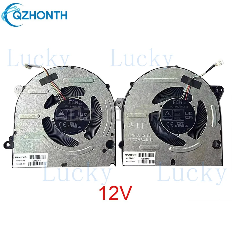 

f New For HP Pavilion 16-ab TPN-W161 CPU+GPU Cooling Fan N63220-001 (12V)