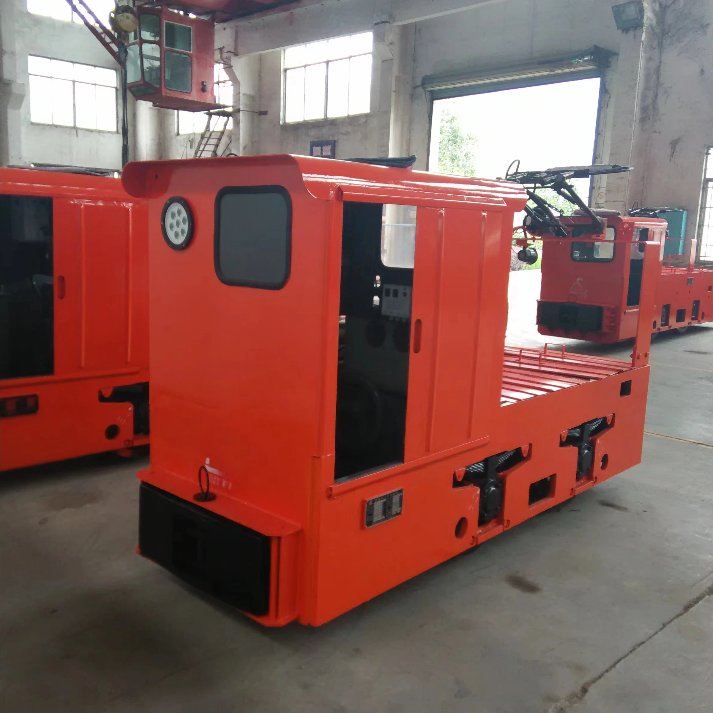 The factory sells mine rail vehicles, 1.5 ton trams, electric trains, locomotives