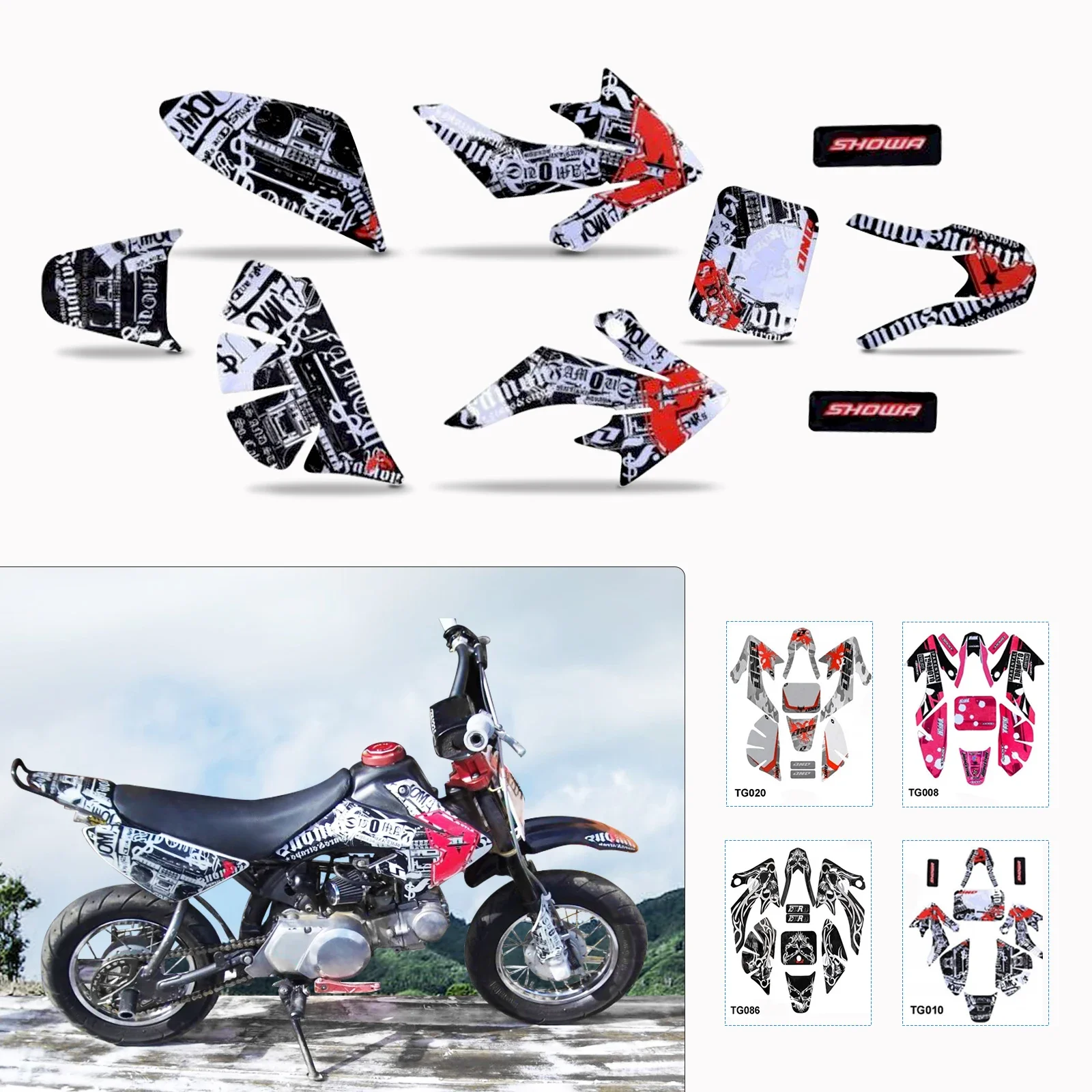 Decals Stickers Graphics Kit for  CRF50 XR50 SSR 110 125 SDG Dirt Pit Bike