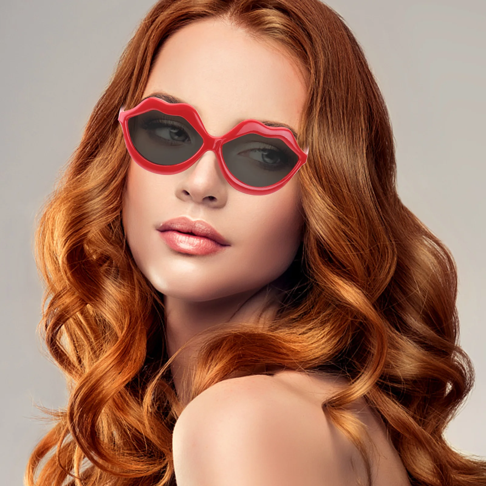 2 قطعة نظارات مضحكة على شكل شفة حمراء خفيفة الوزن للحفلات التنكرية للهالوين نظارات شفاه حمراء للمسرح التنكرية #4