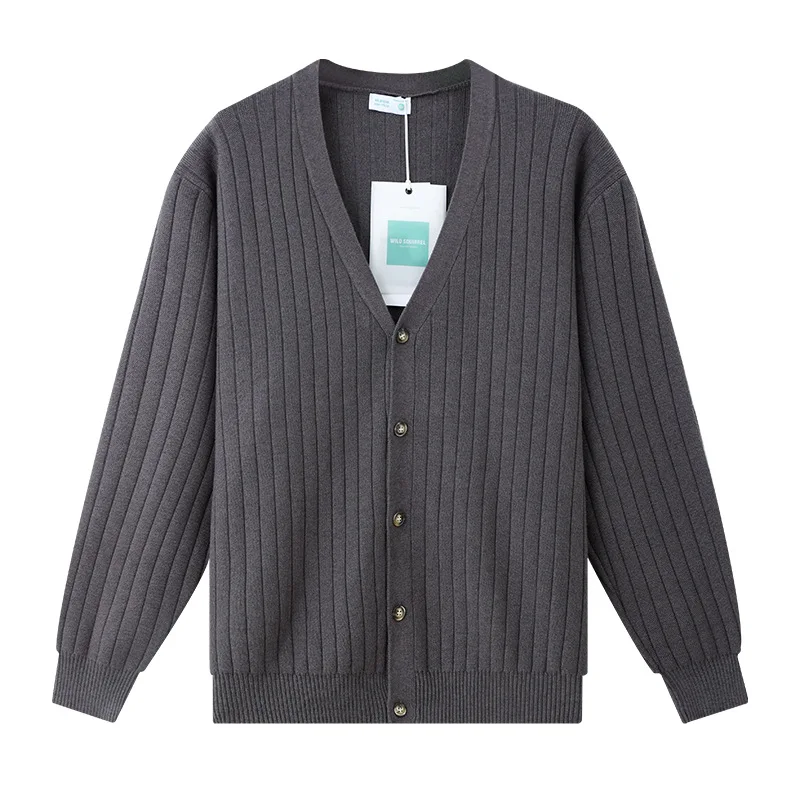 الرجال خمر عادية فضفاض الخامس الرقبة شريط سترة مشغولة من الصوف سترة سترة رجل الكورية موضة الأعمال البلوز تريكو معطف