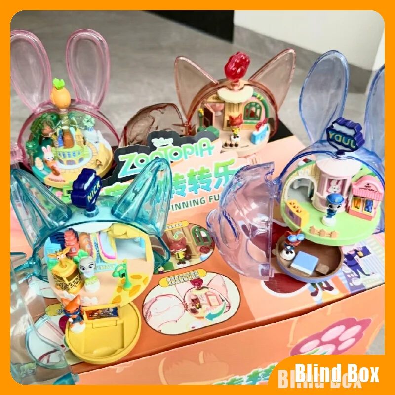 

In Stock Genuine Zootopia Spin Play Blind Box Articulated Character Figure Interchangeable Scene Jointed Doll Holiday Gift