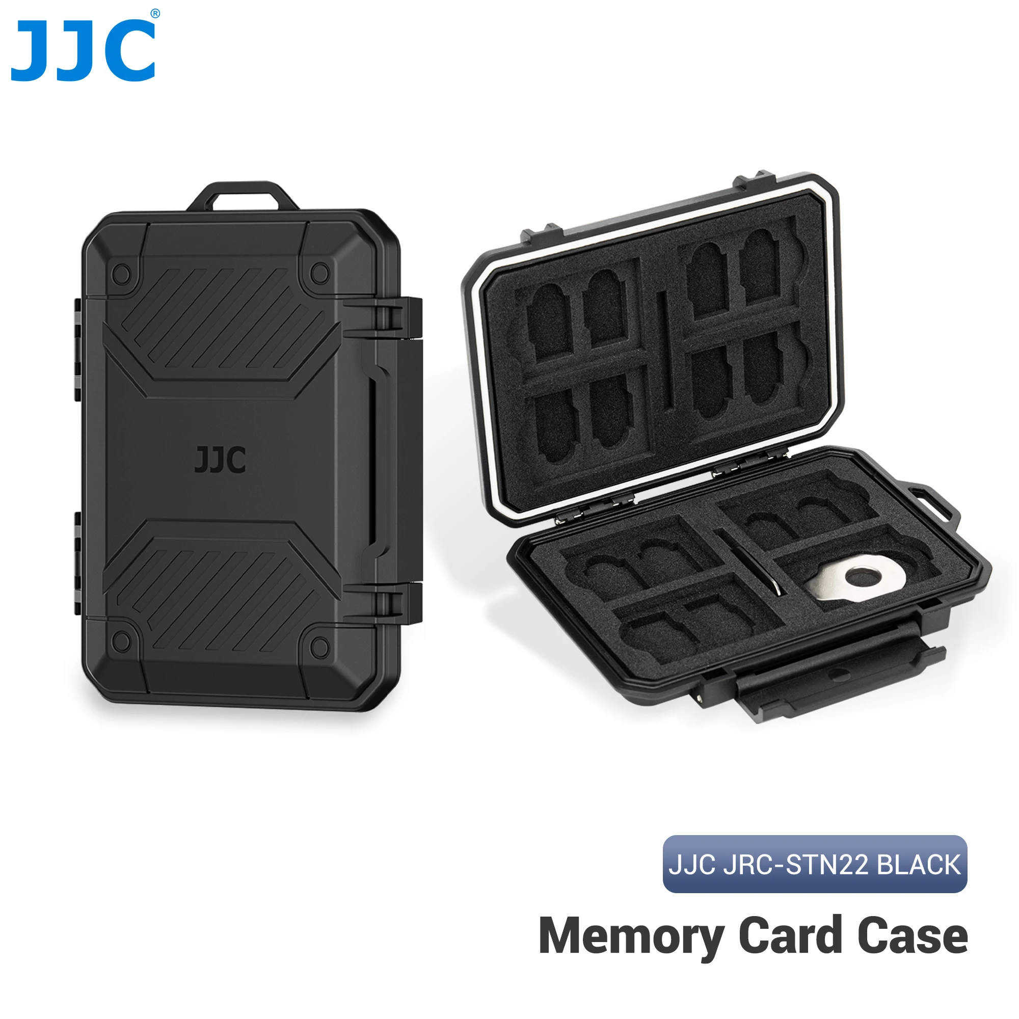 JJC 22 Slots Memory Card Case Holder Organizer for 12 TF Micro SD Card + 8 SD SDHC SDXC Card + 2 Nano SIM Card Storage Card Case