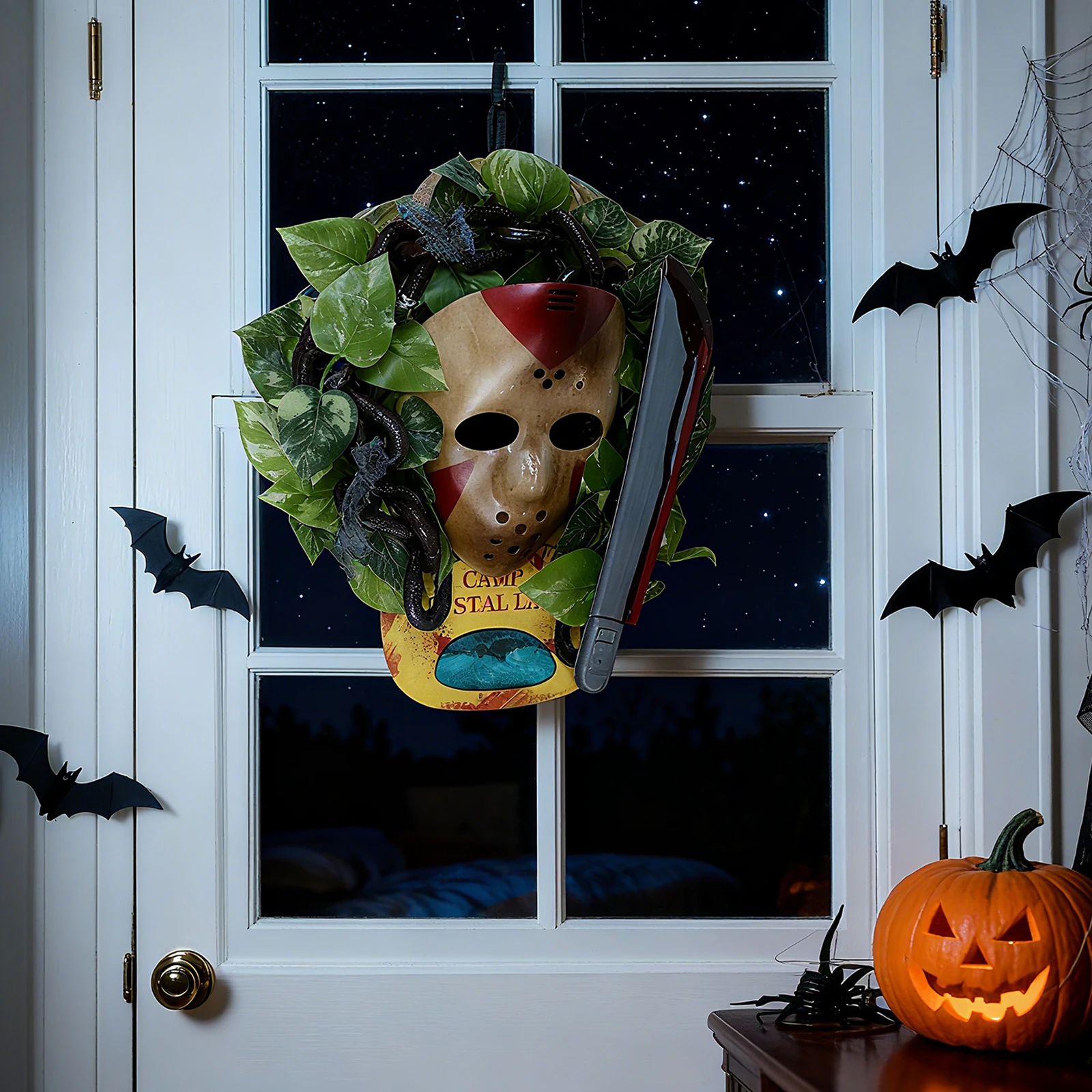 

Хэллоуин венки Джейсон входная дверь страшный убийца ужасов декор комнаты подвесные украшения на Хэллоуин для косплея реквизит домашняя вечеринка