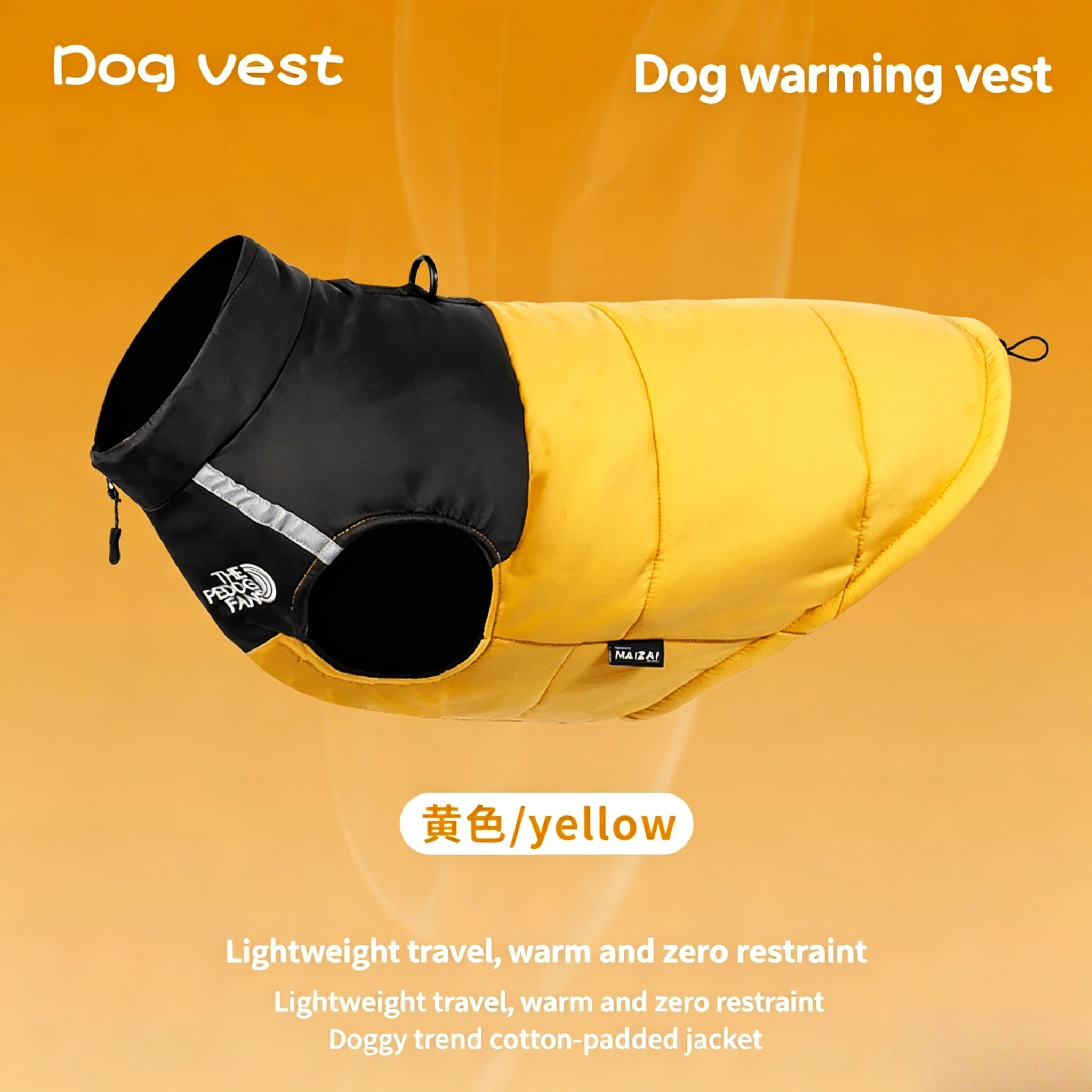 Pet Dog Overalls Winter Waterproof Reflective Warm Dog Coat Suitable for Towing Large Dogs for Medium and Large Dogs