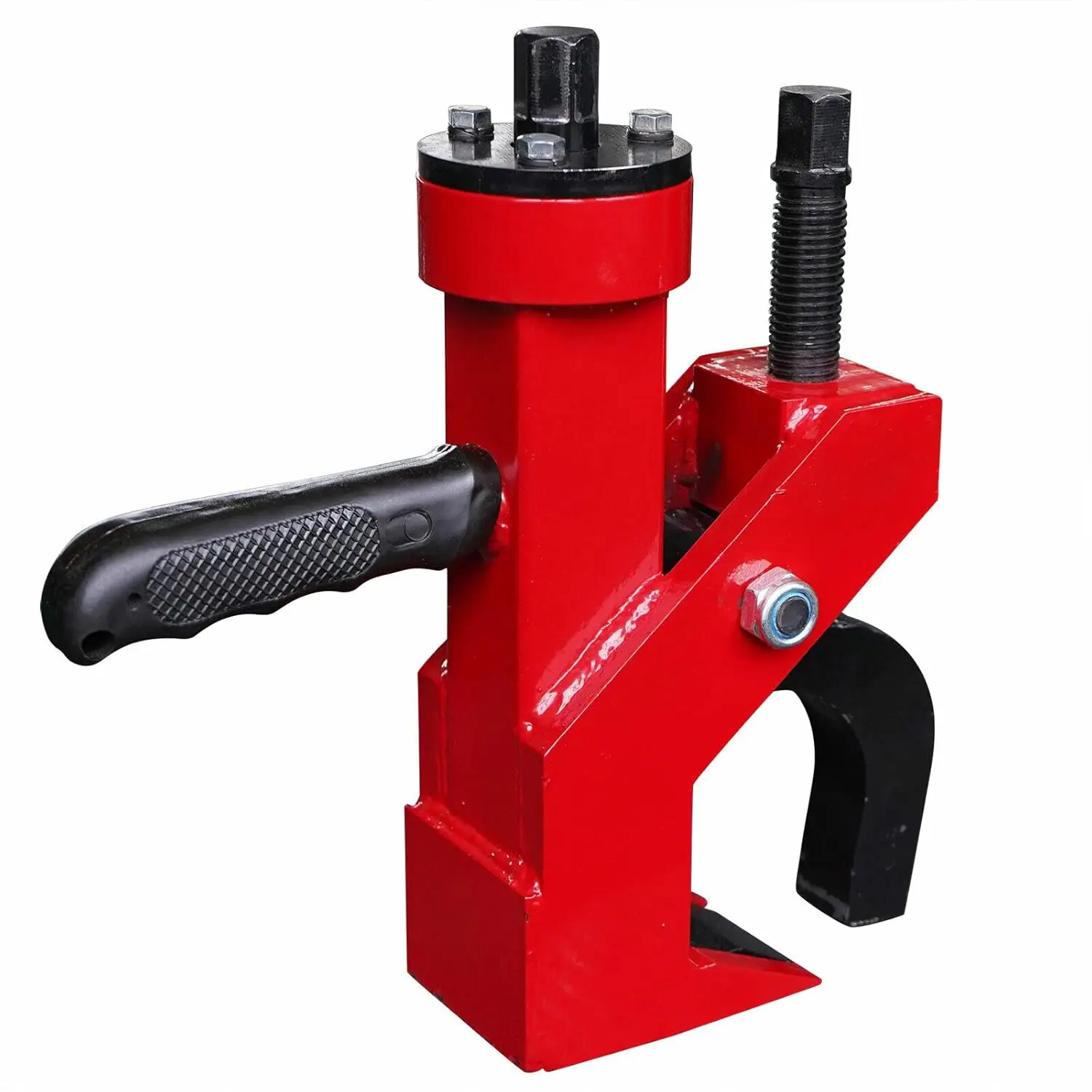 

5in Universal Hydraulic Tire Bead Breaker Manual Tool - Iron Spray Painting Red&Black, 10000Lbs Force, Fits ATV/Golf Cart/Truck