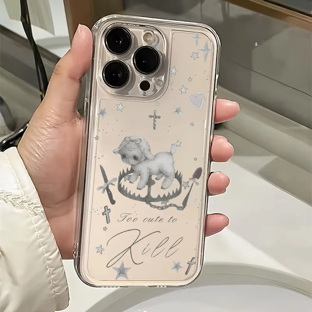 الكورية INS نمط الإبداعية لطيف رمادي لامب جراب هاتف ل ممن لهم A6 A5x A5 A3x A3 A60 A79 A98 A78 A58 A38 A18 A57 برو 4G 5G لينة بولي يوريثان #1