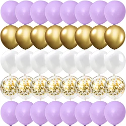 40PCS 10/12inch Purple Gold Package Balloons Gender Reveal Wedding Valentine's Day Baby Shower Birthday Globos Party Decorations