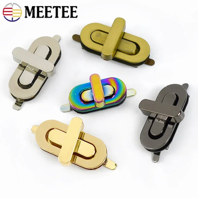 2/5Pcs 42x17/34x16mm Egg-shaped Bag Twist Turn Locks Metal Purse Mortise Lock Buckle Handbag Clasp Closure DIY Accessories