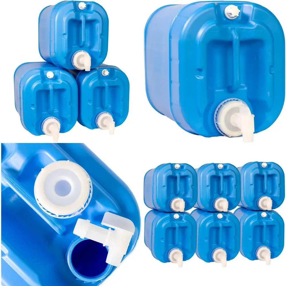 Contenitori per acqua impilabili da 5 galloni (confezione da 3) |   Grado alimentare al 100%, senza BPA |   Grande brocca d'acqua durevole per riporre interni ed esterni |   Campo