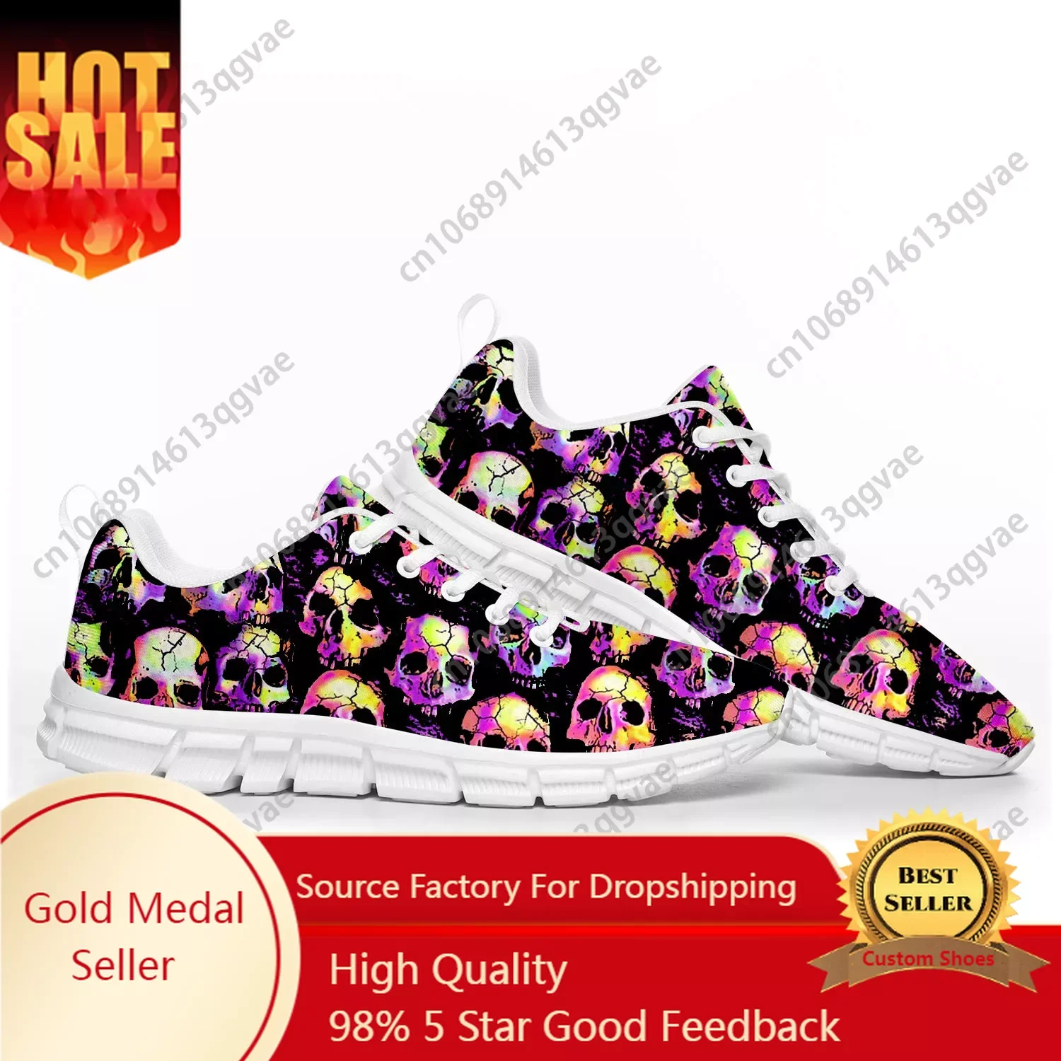 Skull Pop Hot Fiery Sports Shoes Mens Womens Teenager Kids Children Sneakers Casual Custom High Quality Couple Shoes White
