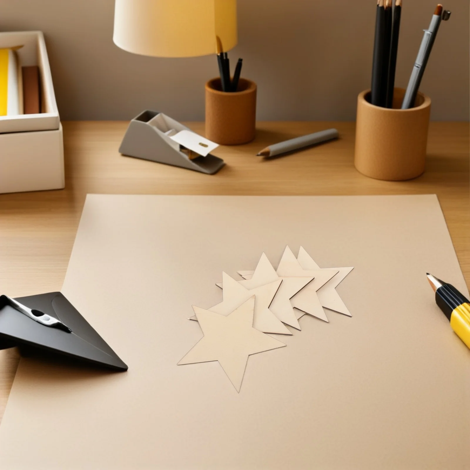 

30Pcs Unfinished Wooden Star Cutouts Natural Wood 4.05 Inch for DIY Crafts Painting Christmas Tree Ornaments Wall Art